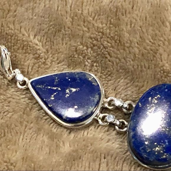 Southwestern Lapis Lazuli Sterling Silver Bracelet - Picture 8 of 15